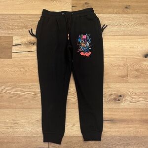 Men’s Black Graphic Joggers